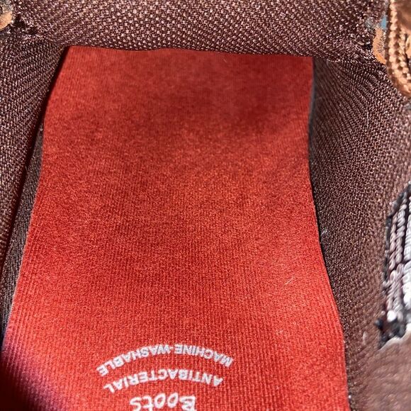 Twisted X Embroidered Brown Leather Shoes with Turquoise Details - Picture 7 of 10